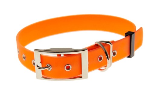 Obroża 25 mm neonowy pomarańcz roz. L/XL - Biothane